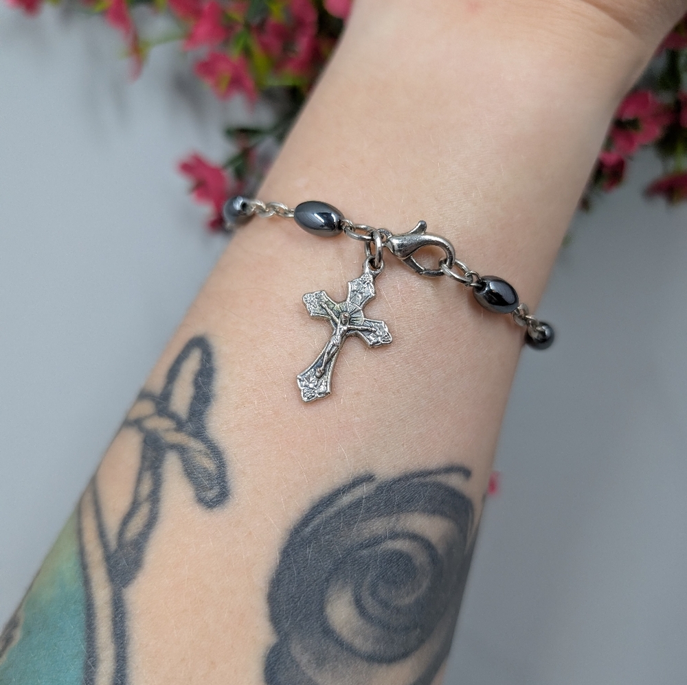 Silver Cross Charm Bracelet
